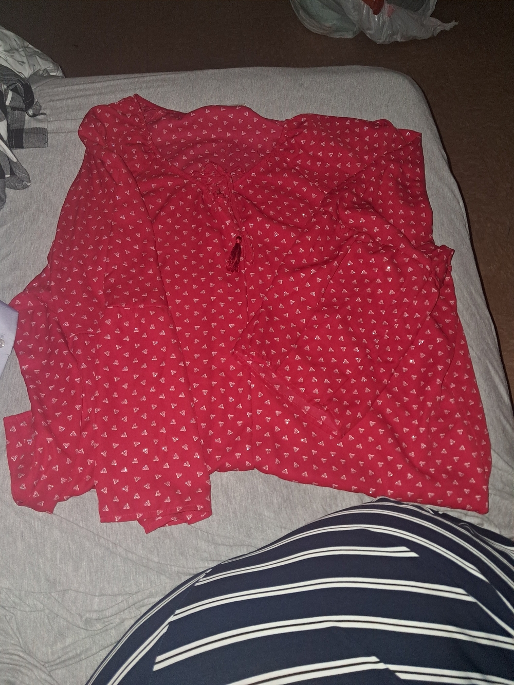 Red Heart Printed Blouse Plus Size